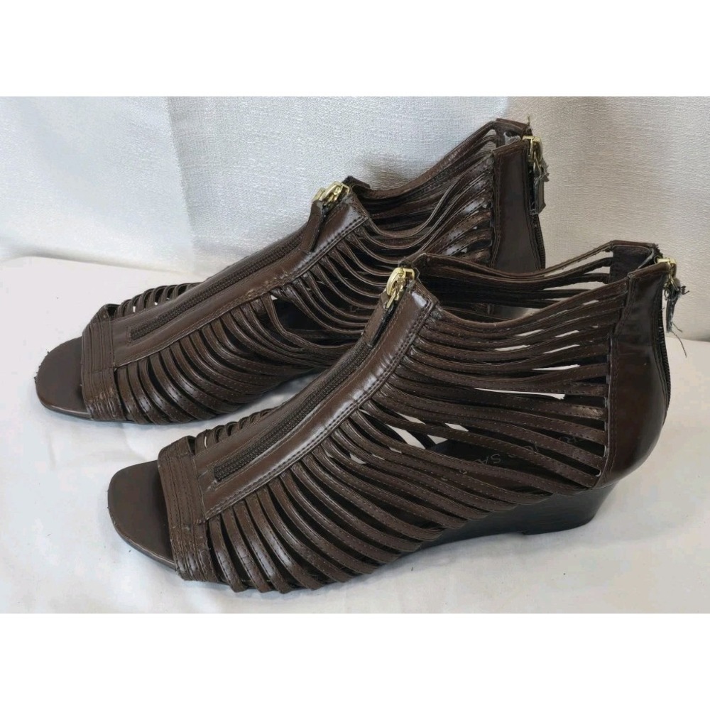 Franco Sarto Brown Strappy Heels Womens Size 6.5 M‎